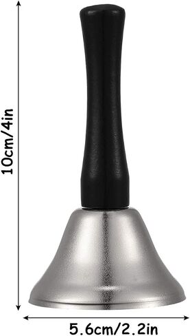 24 Pieces Hand Bells Steel Service Handbells Black Wooden Handle Diatonic Metal Bells Musical Percussion (Silver) in Saudi Arabia