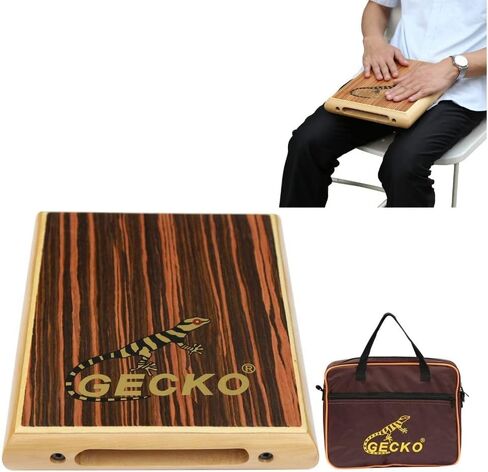 GECKO Travel Cajon Box Drum Wooden Percussion Box Musical Instrument Cajon Box Drum Basic Box Drum with Adjustable Strings Carrying Bag in Saudi Arabia