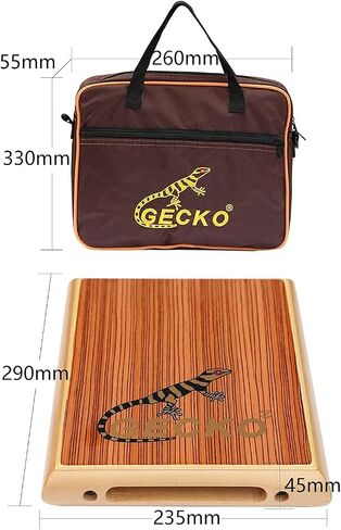 GECKO Travel Cajon Box Drum Wooden Percussion Box Musical Instrument Cajon Box Drum Basic Box Drum with Adjustable Strings Carrying Bag in Saudi Arabia