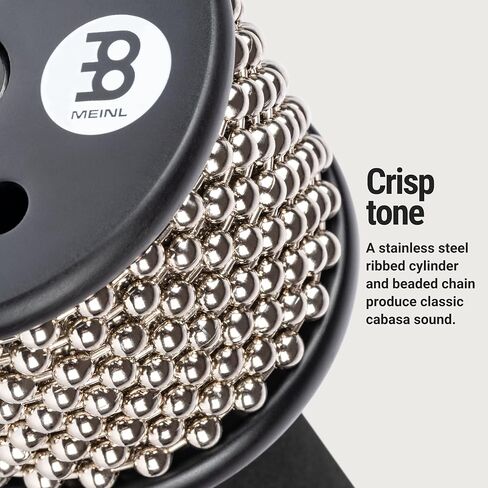 جهاز Meinl Percussion Turbo Cabasa مع منافذ صوت لإسقاط إضافي وأسطوانة من الفولاذ المقاوم للصدأ، ضمان لمدة عامين، صغير (CA5BK-S) in Kuwait