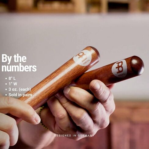 أعواد الآلات الموسيقية Meinl Percussion Select Hardwood Claves - غير مصنوعة في الصين - للعيش والاستوديو والفصول الدراسية، ضمان لمدة عامين (CL1RW) in Kuwait