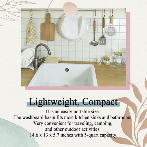Washboard Washing Clothes Hand Wash Board - Bucket, Basin for Laundry, Blue in Saudi Arabia