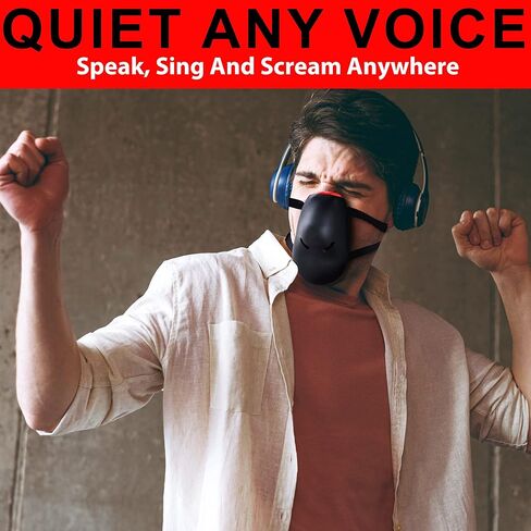 تيلكير قناع عازل للصوت للمغنيين لتخفيف التوتر - قناع صرخة للاحماء الصوتي والحسي والقضاء على الضوضاء - اشرطة قابلة للازالة والتعديل in Kuwait