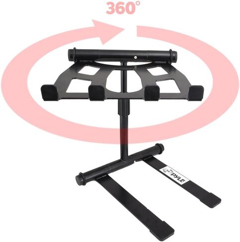 Pyle Portable Folding Laptop Stand - Standing Table with Adjustable Angle, Foldable Height and Four Prong Anti-Slip Tray for iPad, Tablet, DJ Mixer, Workstation, Gaming and Home Use - PLPTS55 in Kuwait