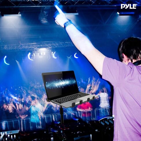 Pyle Portable Folding Laptop Stand - Standing Table with Adjustable Angle, Foldable Height and Four Prong Anti-Slip Tray for iPad, Tablet, DJ Mixer, Workstation, Gaming and Home Use - PLPTS55 in Kuwait