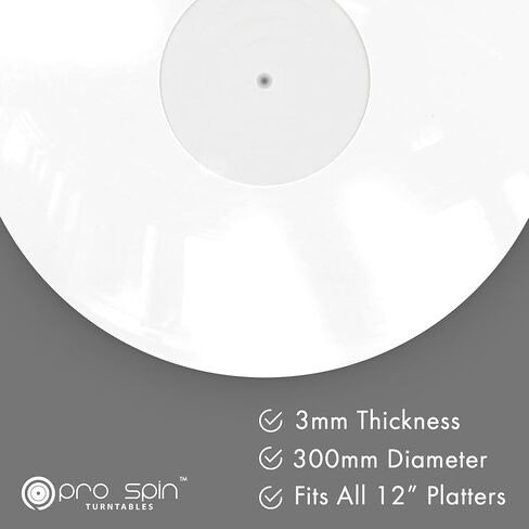 Black Acrylic Turntable Mat - Platter Slipmat for 12" Vinyl Vintage Record Player - Antistatic Cover, Reduces Noise & Sounds from Static & Dust - Tighter Bass Quality, Record Player Mat in Kuwait