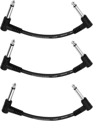 Donner 3 Inch Guitar Patch Cable Guitar Effect Pedal Cables Black 6 Pack in Kuwait