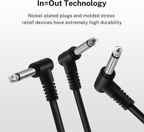 Donner 3 Inch Guitar Patch Cable Guitar Effect Pedal Cables Black 6 Pack in Kuwait