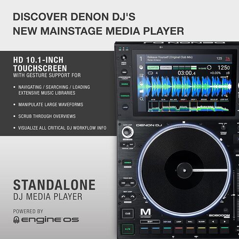 Denon DJ SC6000M PRIME –Standalone DJ Media Player with Motorized Platter, WiFi Music Streaming and 10.1-Inch Touchscreen in Kuwait