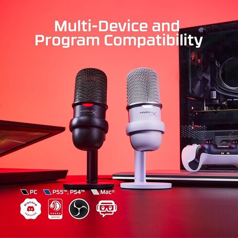 HyperX SoloCast – USB Condenser Gaming Microphone, for PC, PS4, PS5 and Mac, Tap-to-Mute Sensor, Cardioid Polar Pattern, great for Streaming, Podcasts, Twitch, YouTube, Discord in Saudi Arabia