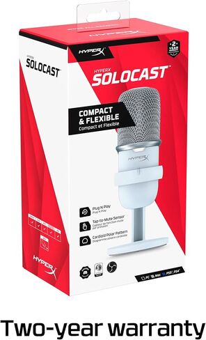 HyperX SoloCast – USB Condenser Gaming Microphone, for PC, PS4, PS5 and Mac, Tap-to-Mute Sensor, Cardioid Polar Pattern, great for Streaming, Podcasts, Twitch, YouTube, Discord in Saudi Arabia
