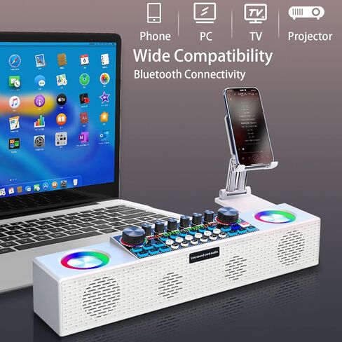 جهاز كاريوكي للبالغين والأطفال، جهاز مزج بطاقة الصوت المحمولة بتقنية البلوتوث، نظام مكبر صوت PA مع 2 ميكروفونات لاسلكية، آلة غناء مع صدى، يدعم البث المباشر للحفلات المنزلية باللون الأسود in Kuwait