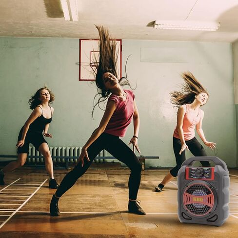 الة كاريوكي بلوتوث من كيه بي كيو مع ميكروفون، مكبر صوت كاريوكي لاسلكي محمول، نظام كاريوكي منزلي للاطفال والكبار للحفلات (احمر) in Kuwait