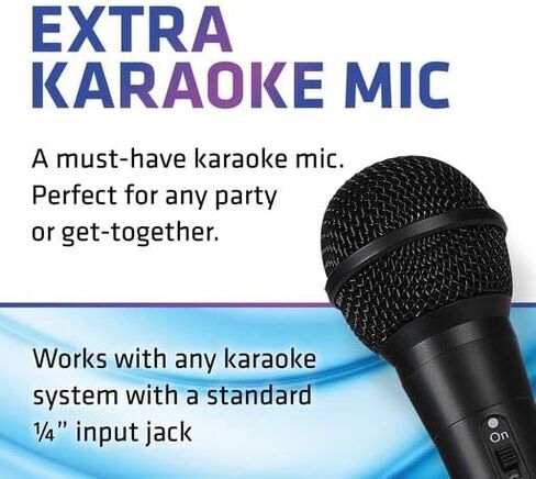 Singsation Dynamic Microphone with 6' Cord, Lightweight, No Batteries Required, Plug and Play Accessory, Designed for SPKA30/SPKA700 Karaoke Machines in Kuwait