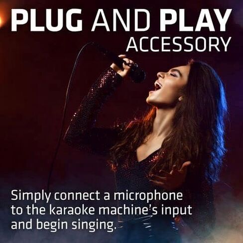 Singsation Dynamic Microphone with 6' Cord, Lightweight, No Batteries Required, Plug and Play Accessory, Designed for SPKA30/SPKA700 Karaoke Machines in Kuwait