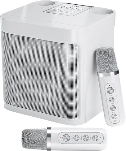 Karaoke Machine for Adults and Kids, Portable Bluetooth Karaoke Speaker with 2 Wireless Microphones for TV, Singing Karaoke for Home Party, Great Gifts for Boys and Girls in Kuwait