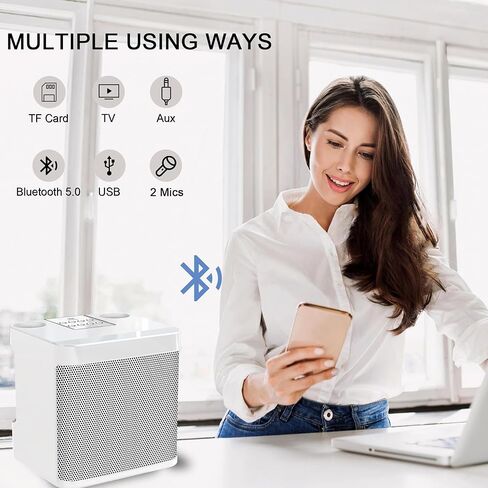 Karaoke Machine for Adults and Kids, Portable Bluetooth Karaoke Speaker with 2 Wireless Microphones for TV, Singing Karaoke for Home Party, Great Gifts for Boys and Girls in Kuwait