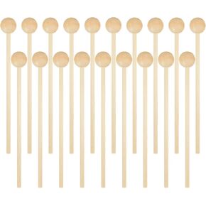 20 Pieces Wood Mallets Percussion Glockenspiel Xylophone Mallets Sticks Wood Small Musical Drumsticks Chime Round Head Hammer Wooden Drum and Percussion Mallets for Kids, 8.2 Inch Long in Kuwait