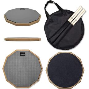 Snare Drum Practice Pad,12-Inch Practice Drum Pad,Double Sided Silent Drum Pad and Sticks,Drum Pads Carry Bag