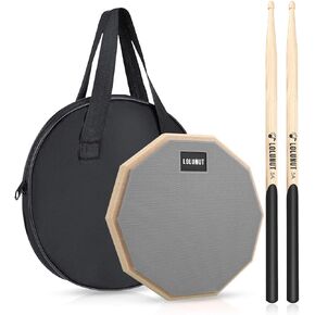 8 Inch Silent Drum Pad, Dumb Drum Beginner Rubber Practice Pad, with 5A Drum Sticks (8 Inch-Black)