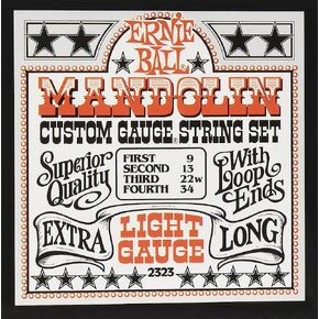 أوتار مندولين من الفولاذ المقاوم للصدأ من Ernie Ball Light، قياس 9-34 (P02323)