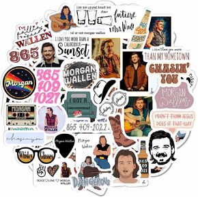 BulbaCraft 100Pcs American Country Singer Stickers - Country Music Merch, Country Singer Merchandise - Waterproof Music Stickers for Phone Cases and Laptops, Guitar Stickers