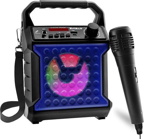 Risebass Karaoke Bluetooth Party Speaker with Microphone – Portable Wireless Karaoke Machine for Indoor/Outdoor Parties – Loud Speaker for Thanksgiving or Christmas – SD, AUX, USB in Kuwait