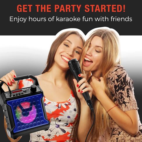 Risebass Karaoke Bluetooth Party Speaker with Microphone – Portable Wireless Karaoke Machine for Indoor/Outdoor Parties – Loud Speaker for Thanksgiving or Christmas – SD, AUX, USB in Kuwait