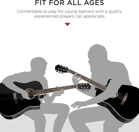 Best Choice Products Beginner Acoustic Electric Guitar Starter Set w/ 41in, All Wood Cutaway Design, Case, Strap, Picks, Tuner - Blue in Kuwait