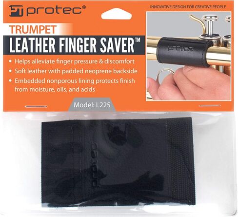 Pro Tec L225 Trumpet Padded Leather Finger Saver,Black in Saudi Arabia
