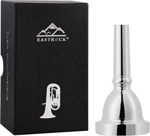 EastRock Standard Tuba Mouthpiece, Silver Plated Tuba Mouthpiece Size 22, Tuba Player Replacement Tuba Parts Vacuum Packed in Saudi Arabia