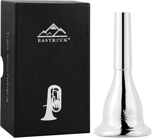EastRock Standard Tuba Mouthpiece, Silver Plated Tuba Mouthpiece Size 22, Tuba Player Replacement Tuba Parts Vacuum Packed in Saudi Arabia