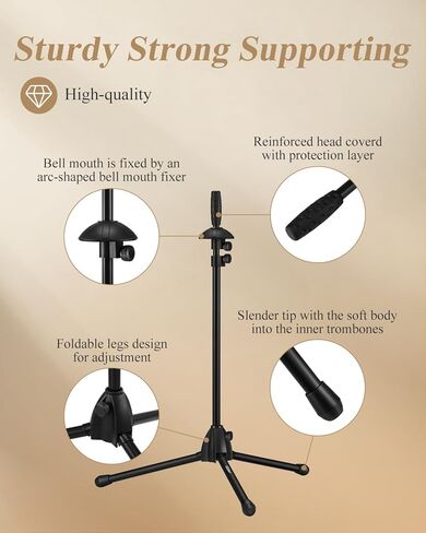 إيستر حامل ترومبون تينور/باس EST-002 محمول قابل للتعديل مع شنطة بلون اسود in Kuwait