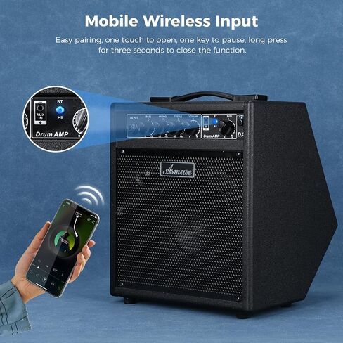 Asmuse Electric Drum Amp, Portable 25W Practice Drum Amplifier Speaker with AUX Input, Volume, Treble, and Middle Controls in Saudi Arabia