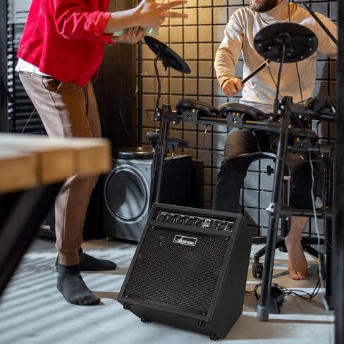 Asmuse Electric Drum Amp, Portable 25W Practice Drum Amplifier Speaker with AUX Input, Volume, Treble, and Middle Controls in Saudi Arabia