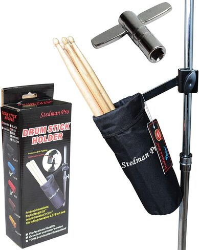 حقيبة عصا الطبل Vizcaya DSH10 مع مفتاح الطبل (أسود) in Kuwait