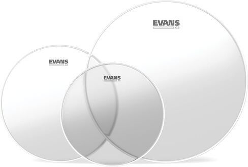 Evans EC2 Tompack - مجموعة رأس الطبل - 3 رؤوس طبلة، حزمة Tom Drumhead - Tom Pack 10 12 16 - Clear، Rock (10 بوصة، 12 بوصة، 16 بوصة) in Kuwait