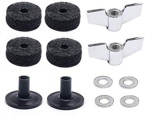 （12 Pieces）Cymbal Replacement Accessories Cymbal Felts Hi-Hat Clutch Felt Hi Hat Cup Felt Cymbal Sleeves with Base Wing Nuts and Cymbal Washer in Saudi Arabia
