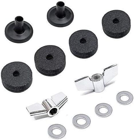 （12 Pieces）Cymbal Replacement Accessories Cymbal Felts Hi-Hat Clutch Felt Hi Hat Cup Felt Cymbal Sleeves with Base Wing Nuts and Cymbal Washer in Saudi Arabia