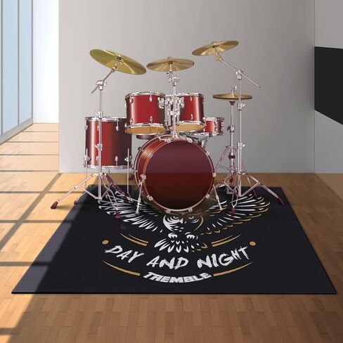 Drum Rug, Drum Set Carpet,Bedroom Living Room Decor,Soundproof Rug Pads Drum Accessories for Drum Set,Non-Slip Carpet,Great Gift for Drummers,100% Polyester(A,2.6 * 4ft) in Saudi Arabia