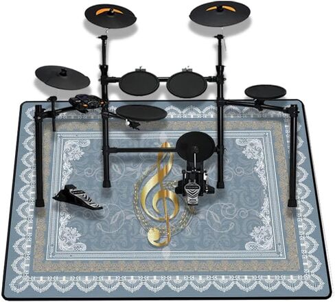 Drum Rug, Drum Set Carpet,Bedroom Living Room Decor,Soundproof Rug Pads Drum Accessories for Drum Set,Non-Slip Carpet,Great Gift for Drummers,100% Polyester(A,2.6 * 4ft) in Kuwait