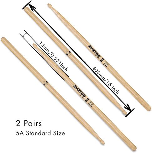 أعواد طبلة احترافية HXW 5A، أزواج من أفخاذ خشب الهيكوري in Kuwait