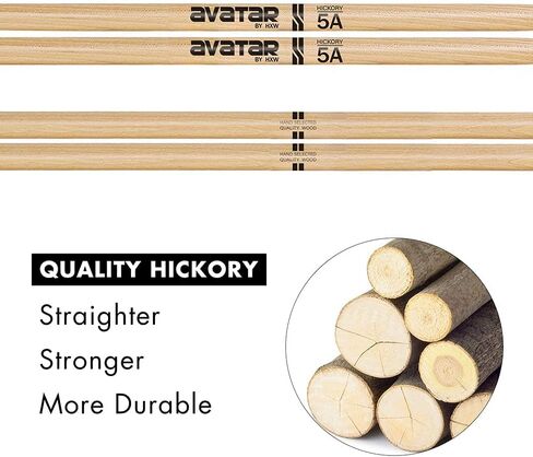 أعواد طبلة احترافية HXW 5A، أزواج من أفخاذ خشب الهيكوري in Kuwait