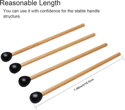 4 قطع من مطرقة اللسان الستيل، عصي جلوكنسبيل 16.5 سم، عصا طبول مطرقة للاطفال، قطع غيار ادوات قرع تستخدم لاجراس اكسيليفون غلوكنسبيل ماريمبا بيل in Kuwait