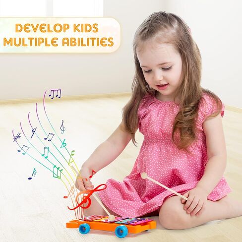 20 Pieces Wood Mallets Percussion Glockenspiel Xylophone Mallets Sticks Wood Small Musical Drumsticks Chime Round Head Hammer Wooden Drum and Percussion Mallets for Kids, 8.2 Inch Long in Saudi Arabia