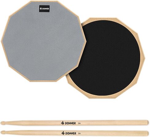 Donner Drum Practice Pad 8 Inches, Silent Practice Drum Pad 2-Sided With Drum Sticks - Blue in Kuwait