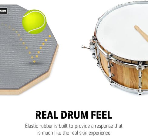 Donner Drum Practice Pad 8 Inches, Silent Practice Drum Pad 2-Sided With Drum Sticks - Blue in Kuwait