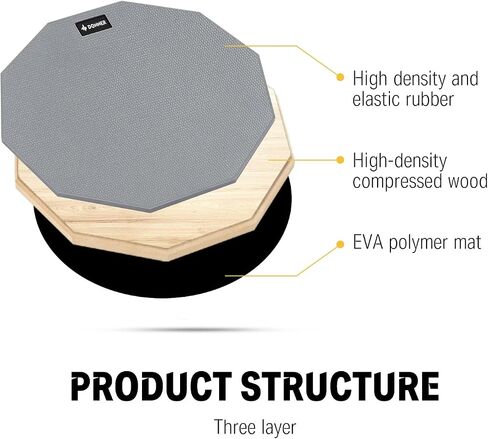 Donner Drum Practice Pad 8 Inches, Silent Practice Drum Pad 2-Sided With Drum Sticks - Blue in Kuwait