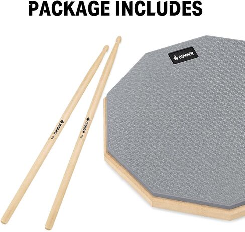 Donner Drum Practice Pad 8 Inches, Silent Practice Drum Pad 2-Sided With Drum Sticks - Blue in Kuwait