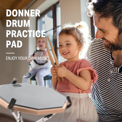 Donner Drum Practice Pad 8 Inches, Silent Practice Drum Pad 2-Sided With Drum Sticks - Blue in Kuwait